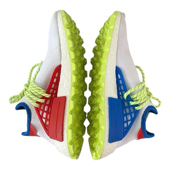 Adidas NMD Hu Trail Pharrell N.E.R.D. Red Blue Neon Sneakers Mens 6 Rare